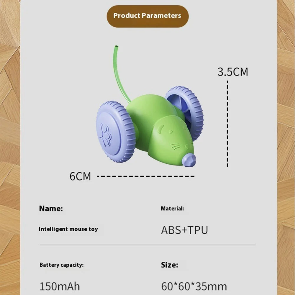 Rechargeable Electric Mouse Car β Interactive Smart Cat Toy with Obstacle Avoidance