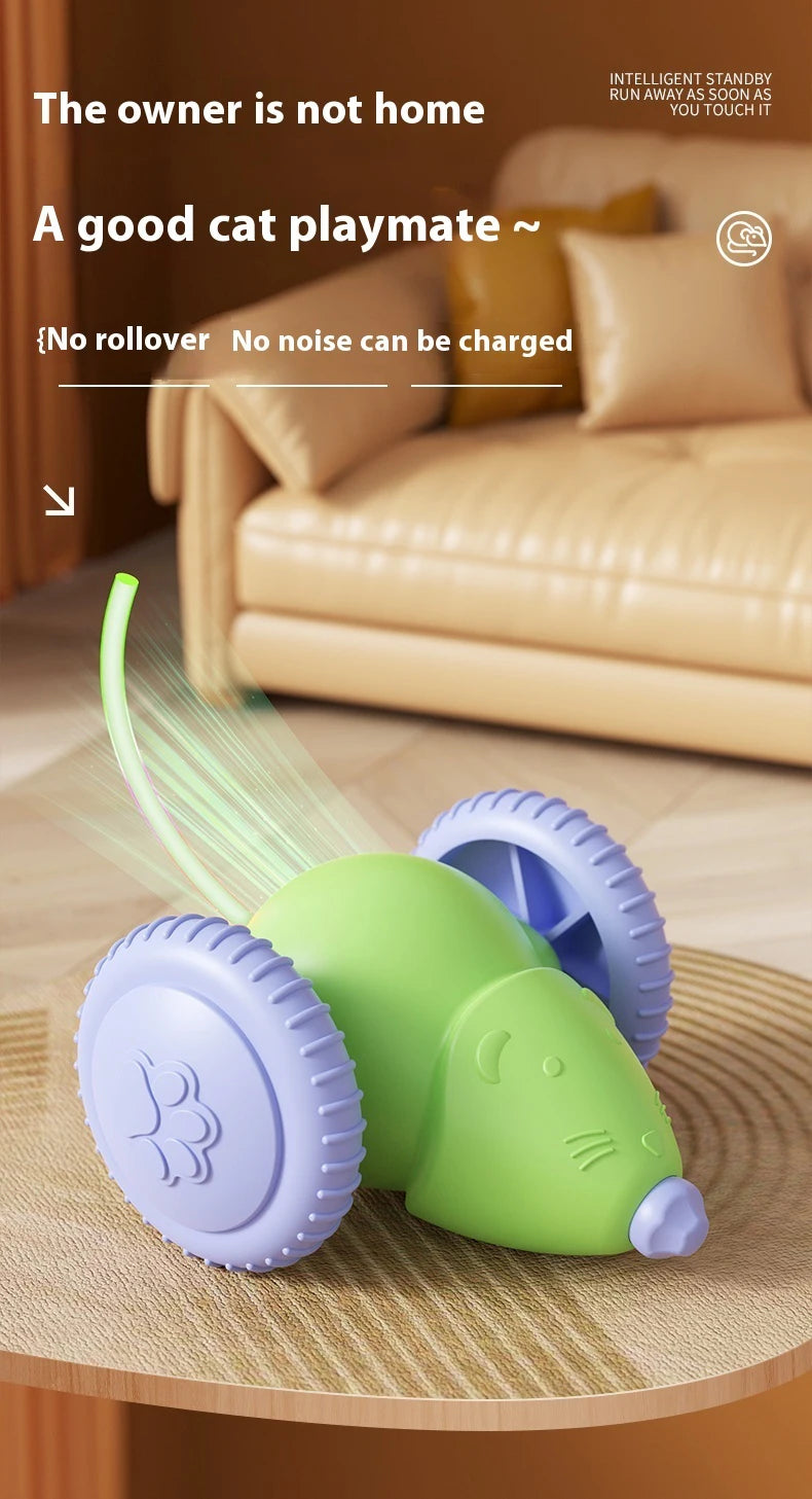 Rechargeable Electric Mouse Car β Interactive Smart Cat Toy with Obstacle Avoidance