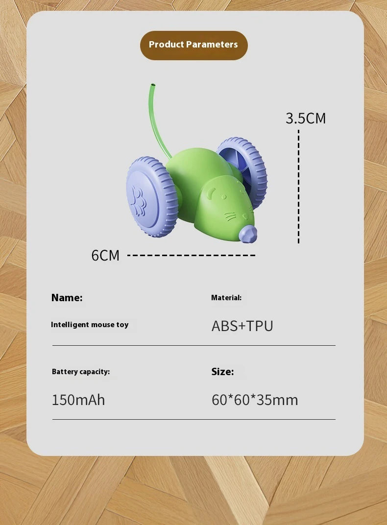 Rechargeable Electric Mouse Car β Interactive Smart Cat Toy with Obstacle Avoidance
