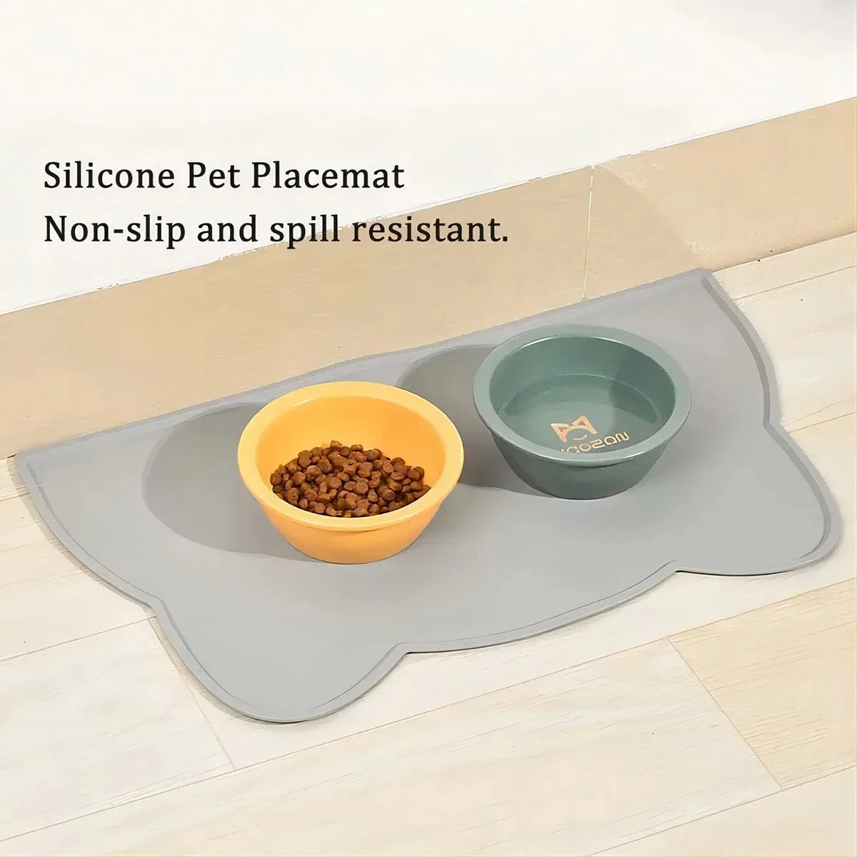 Silicone Pet Feeding Mat β Waterproof & Anti-Slip Food Bowl Placemat for Dogs & Cats