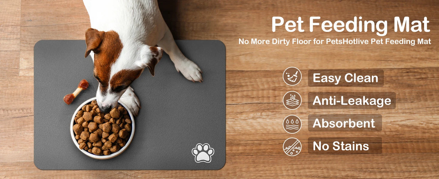 Absorbent Pet Feeding Mat β Quick-Dry Non-Slip Placemat for Dogs & Cats | Easy to Clean