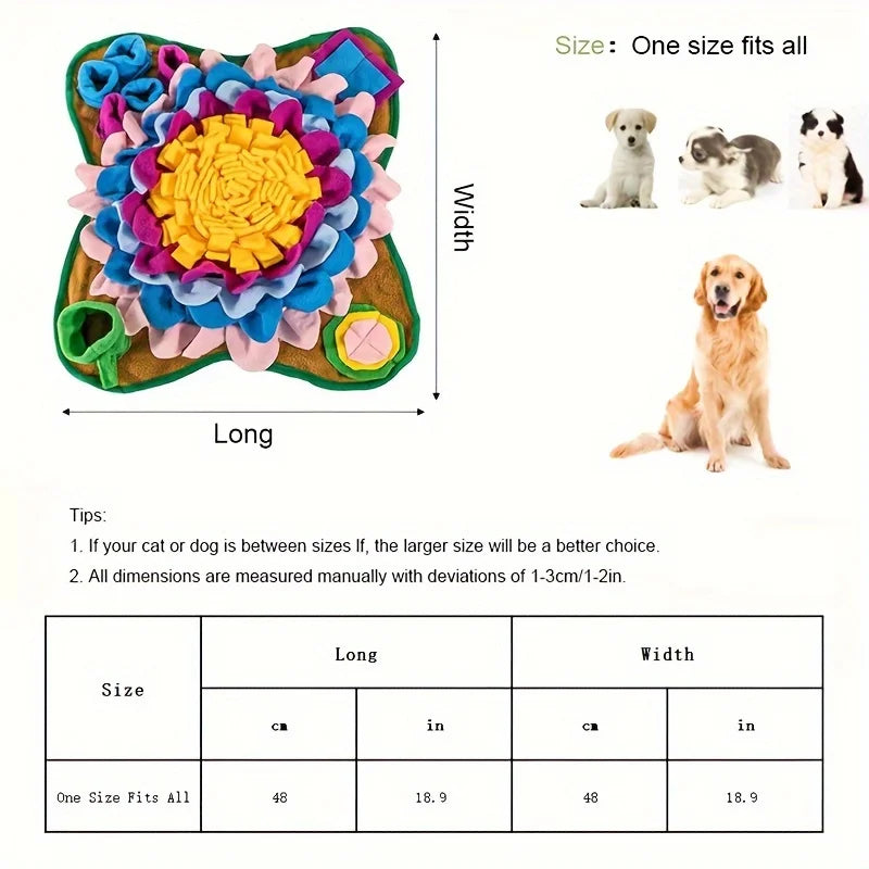 Pet Sniffing Training Mat β Interactive Slow Feeding Blanket for Dogs & Cats | Stress Relief & Educational Play