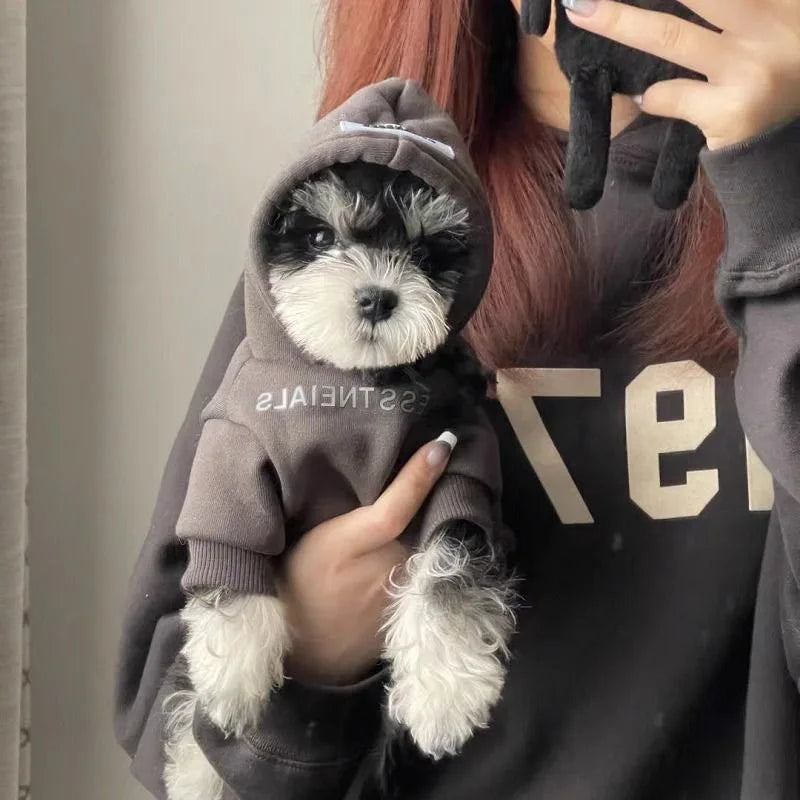 Pet Hoodie for Small Dogs β Warm Wool-Lined Sweatshirt for Autumn & Winter | Teddy, Schnauzer, Yorkshire