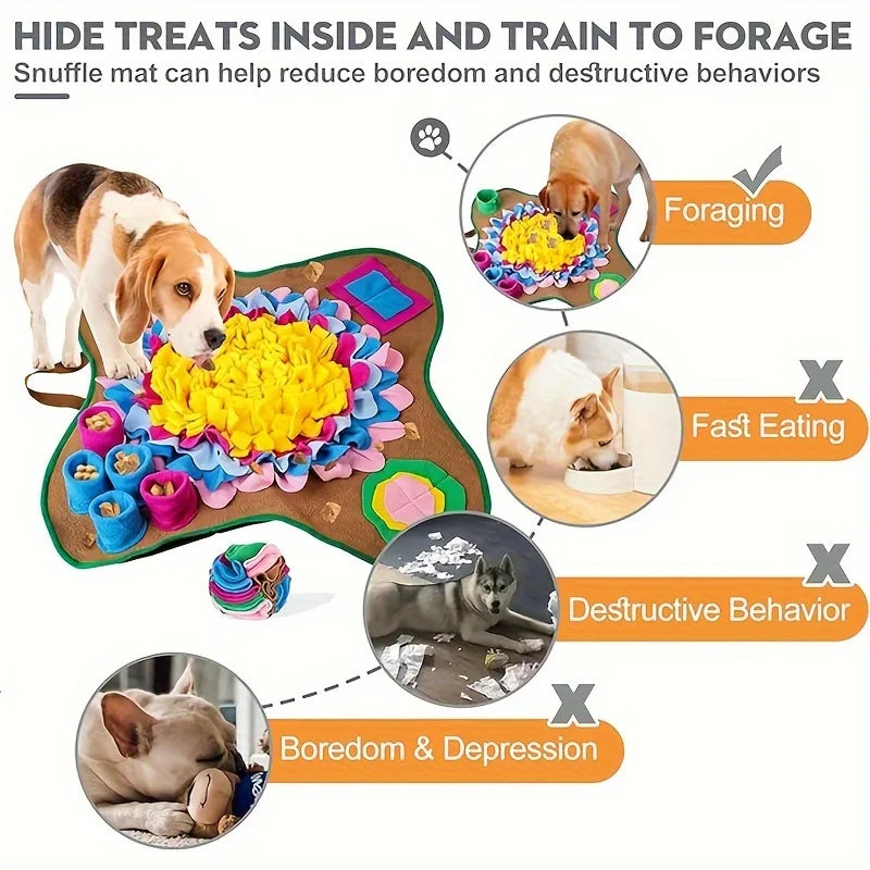 Pet Sniffing Training Mat β Interactive Slow Feeding Blanket for Dogs & Cats | Stress Relief & Educational Play