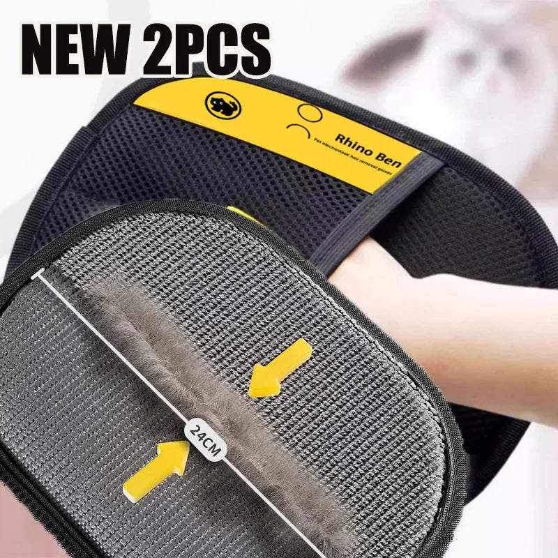 Pet Hair Cleaning Gloves β Double-Sided Multi-Functional Grooming & Shedding Tool