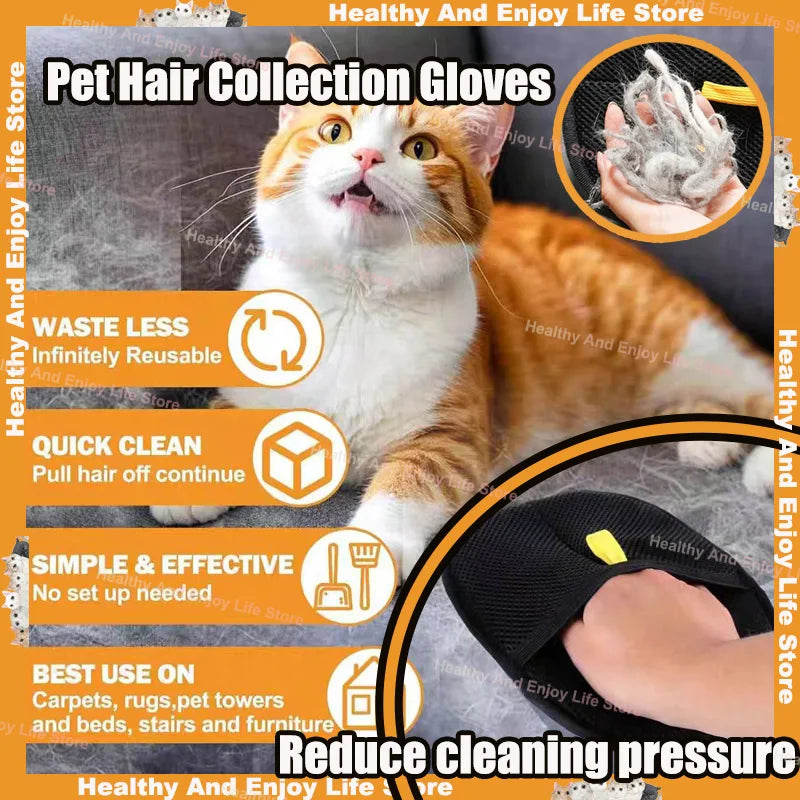 Pet Hair Cleaning Gloves β Double-Sided Multi-Functional Grooming & Shedding Tool
