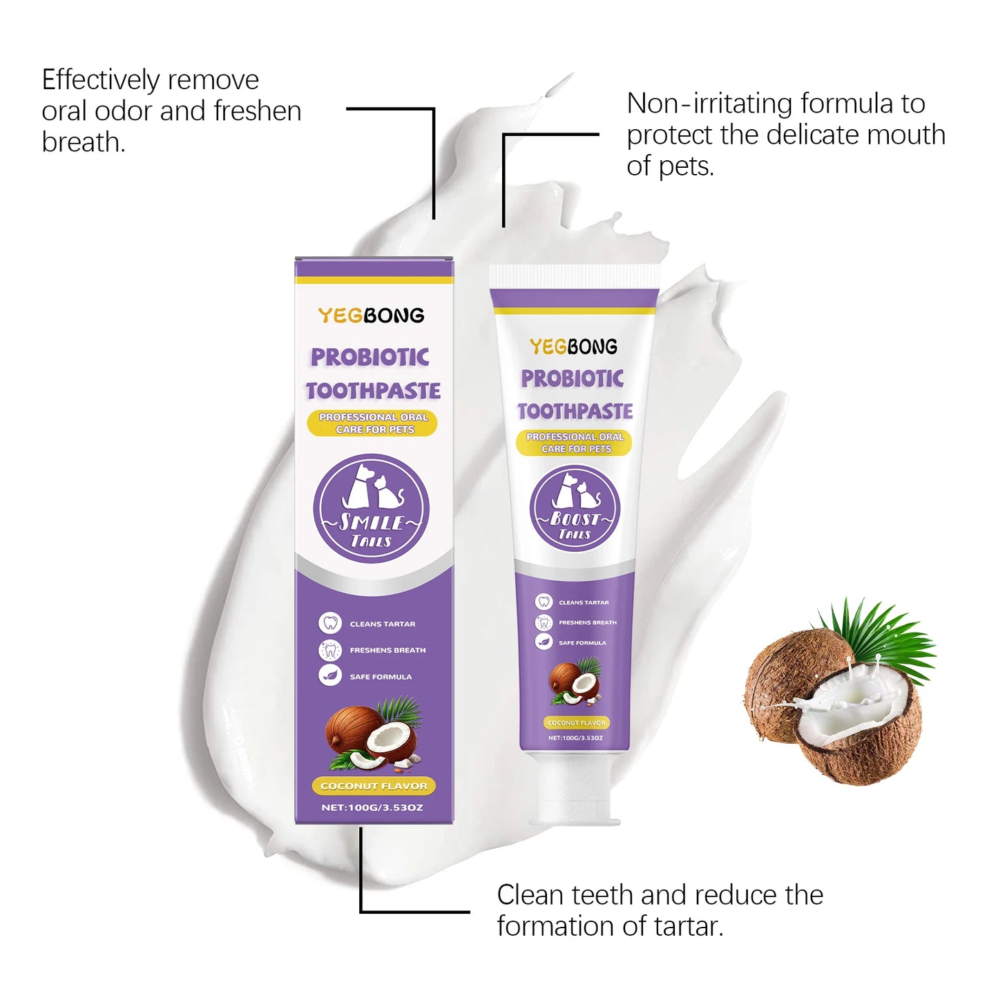 Probiotic Pet Toothpaste – Gentle Oral Care for Dogs & Cats | Plaque Removal & Fresh Breath