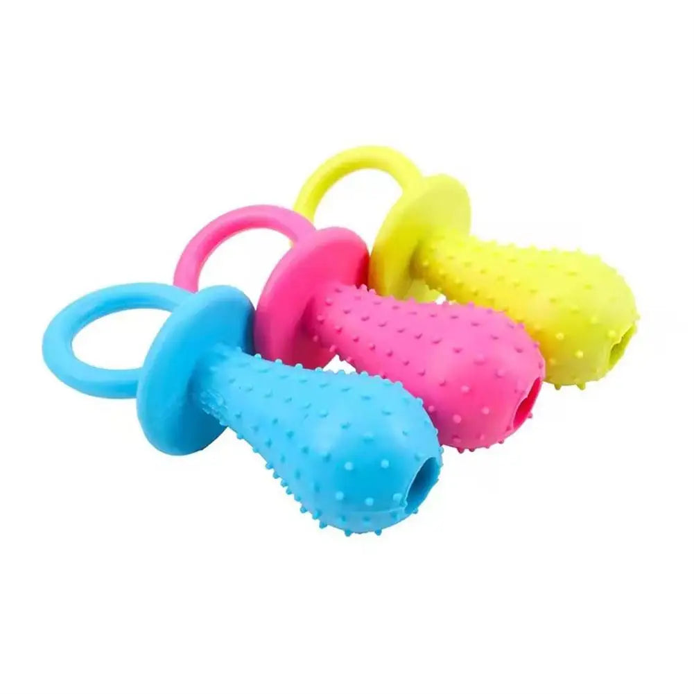 Pet Rubber Pacifier Chew Toy β Interactive Teething & Teeth Cleaning Toy for Dogs & Puppies