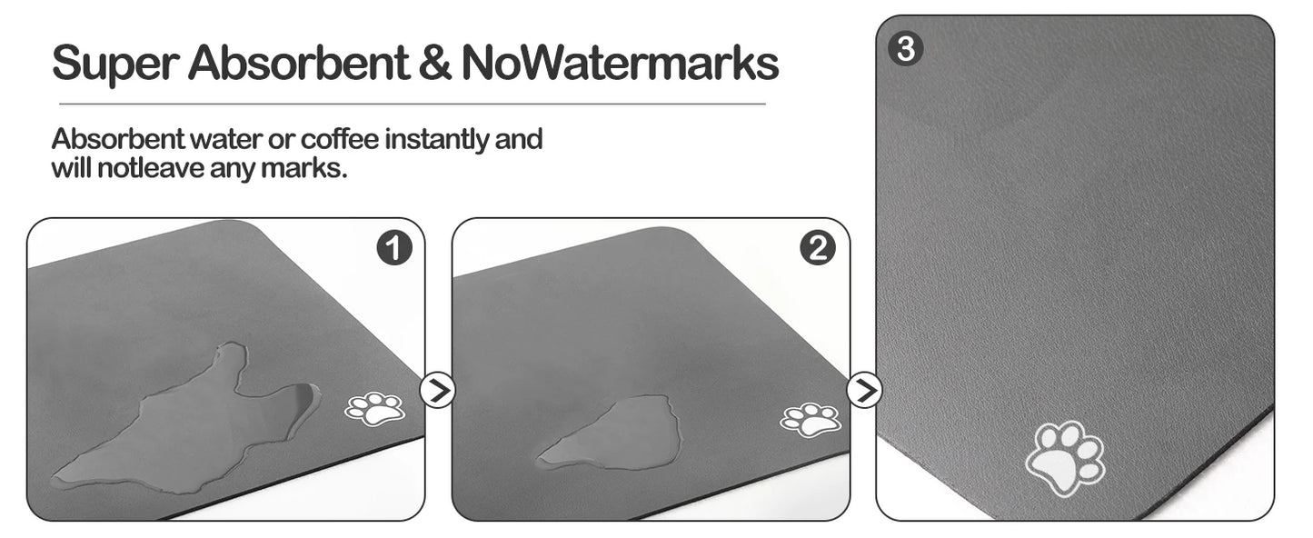 Absorbent Pet Feeding Mat β Quick-Dry Non-Slip Placemat for Dogs & Cats | Easy to Clean