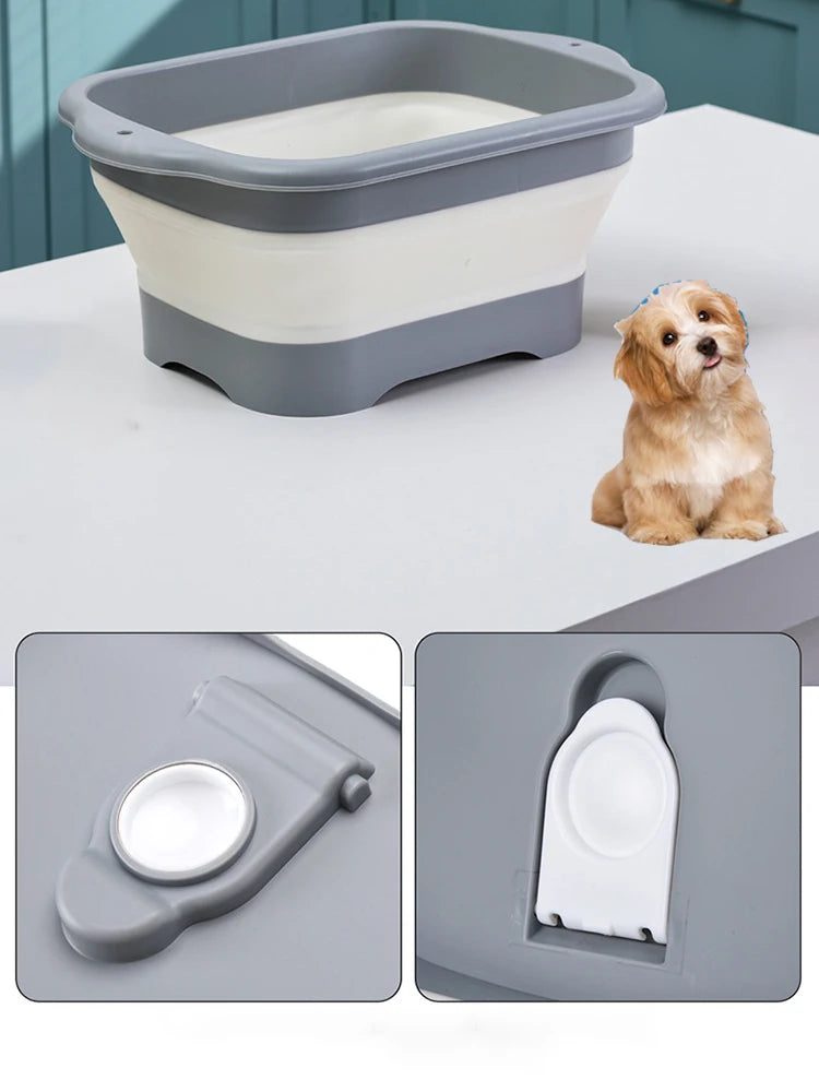 Foldable Pet Bathtub β Cat & Small Dog Washing Basin | Anti-Slip & Portable Bath Tub
