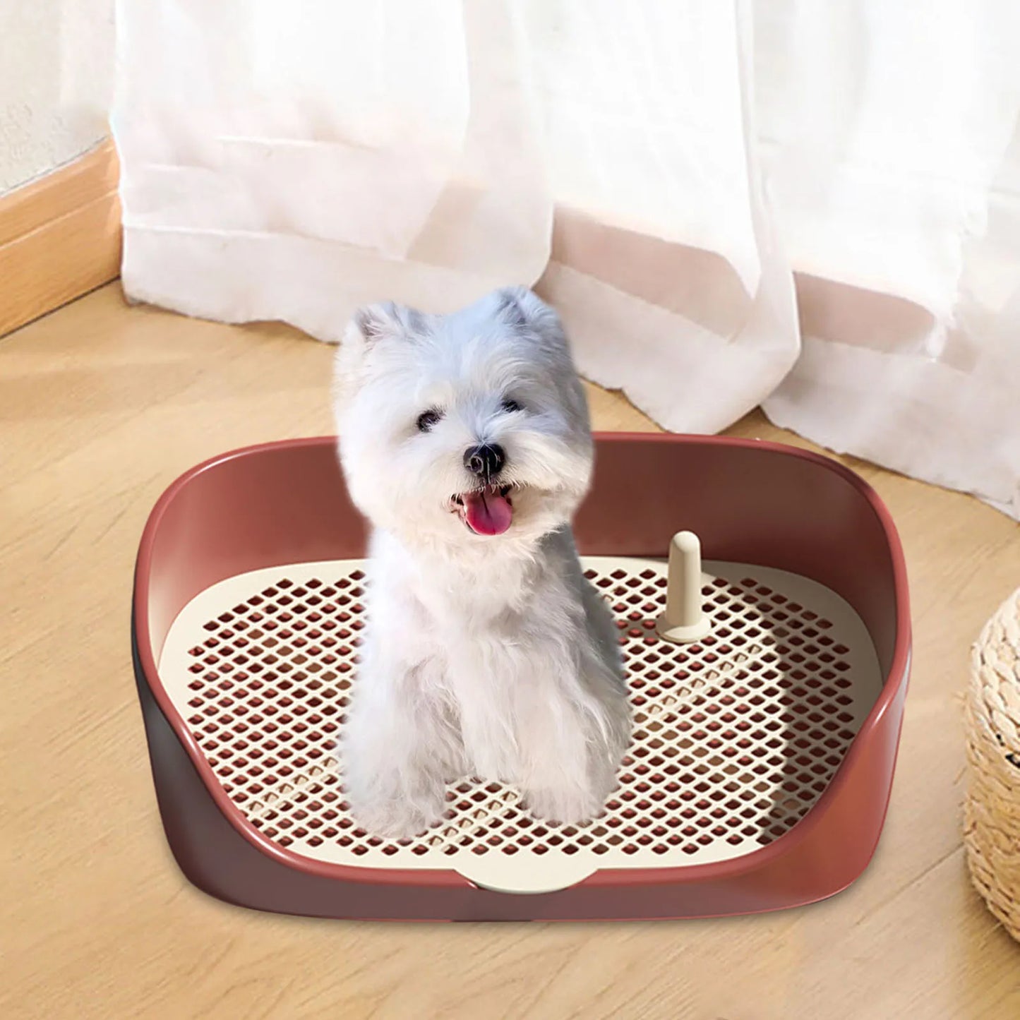 Portable Pet Toilet with Guardrail β Indoor & Outdoor Training Litter Box for Dogs & Cats