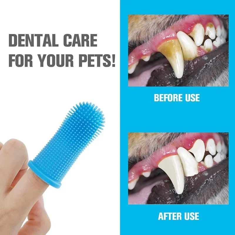 Pet Finger Toothbrush – Soft Silicone 360° Teeth Cleaning Brush for Dogs & Cats
