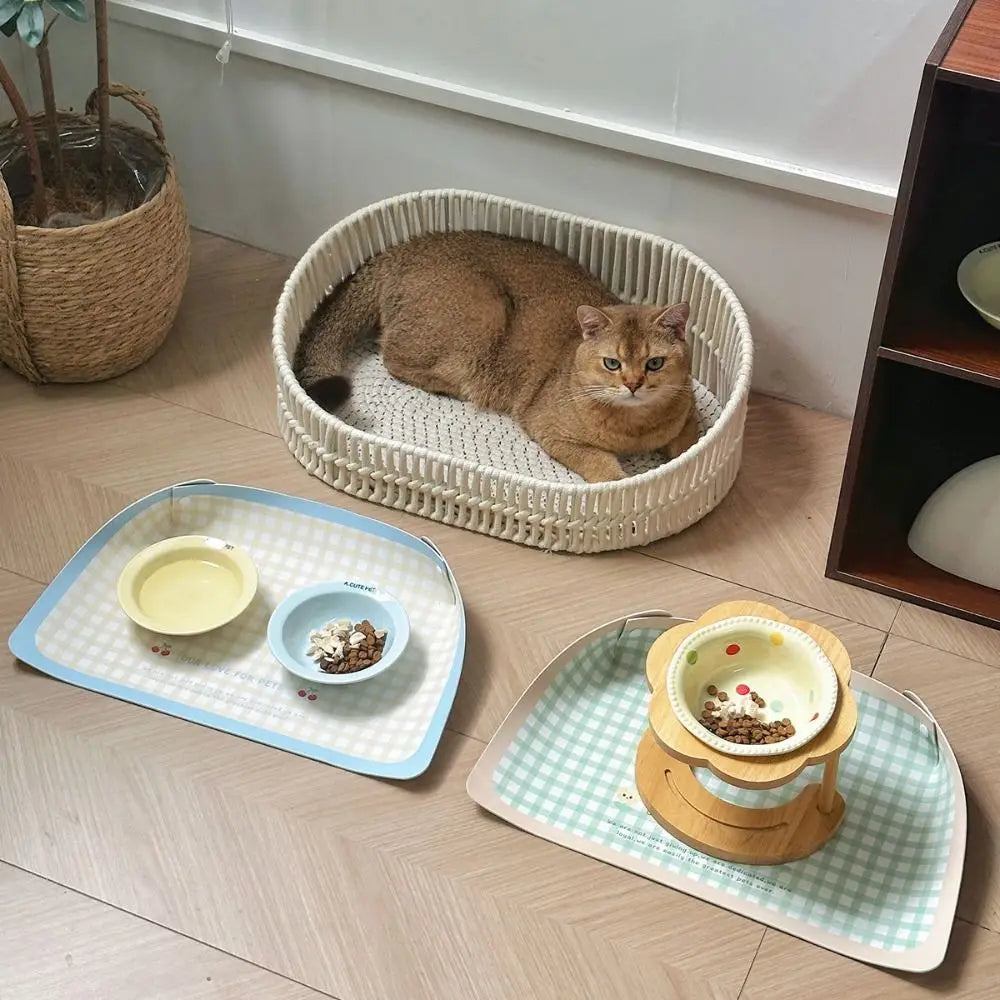 PU Leather Pet Feeding Mat β Waterproof, Oil-Resistant & Anti-Slip Placemat for Dogs & Cats