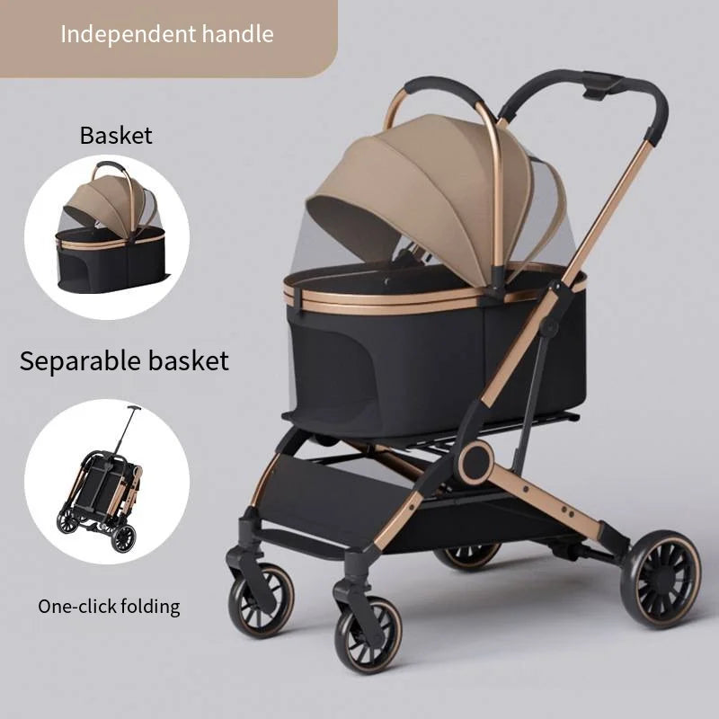 2025 Pet Stroller – Lightweight, Foldable & Portable Cart with Detachable Bags for Dogs & Cats