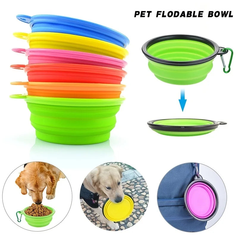 Collapsible Pet Travel Bowl – Portable Silicone Food & Water Bowl for Dogs & Cats