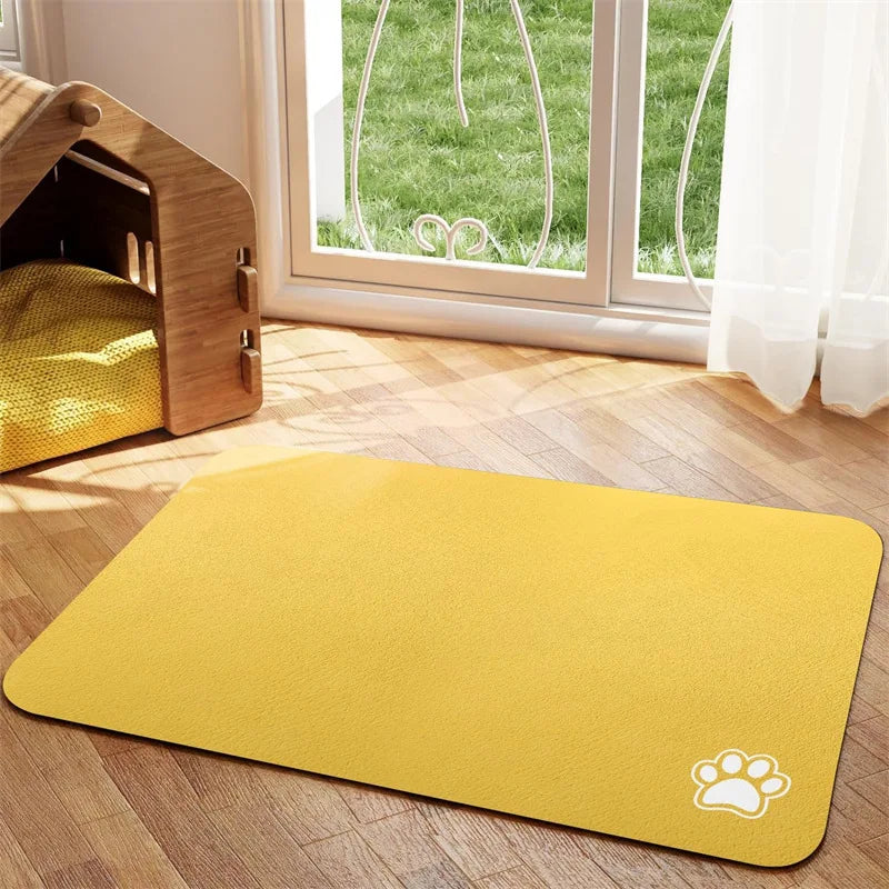 Absorbent Pet Feeding Mat – Quick-Dry Non-Slip Placemat for Dogs & Cats | Easy to Clean