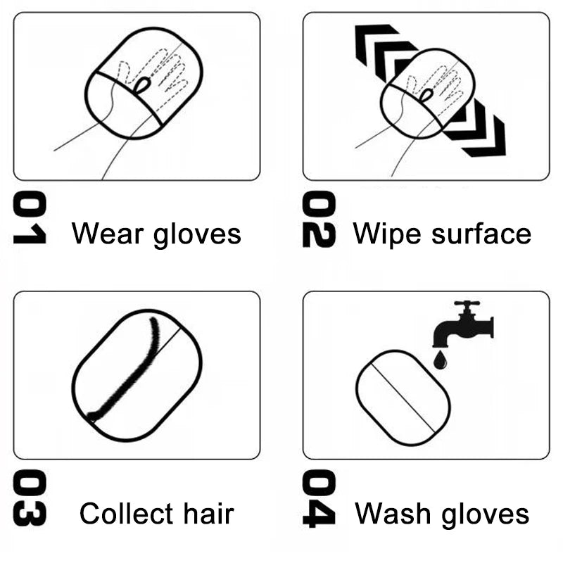 Pet Hair Cleaning Gloves – Double-Sided Multi-Functional Grooming & Shedding Tool