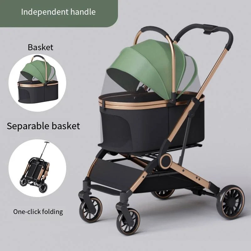 2025 Pet Stroller – Lightweight, Foldable & Portable Cart with Detachable Bags for Dogs & Cats