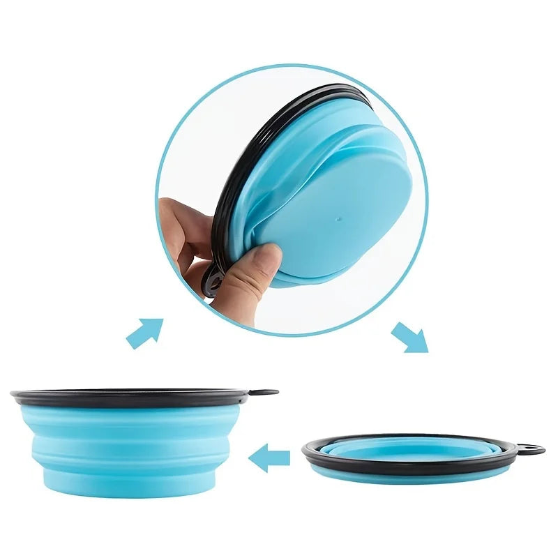 Collapsible Pet Travel Bowl – Portable Silicone Food & Water Bowl for Dogs & Cats