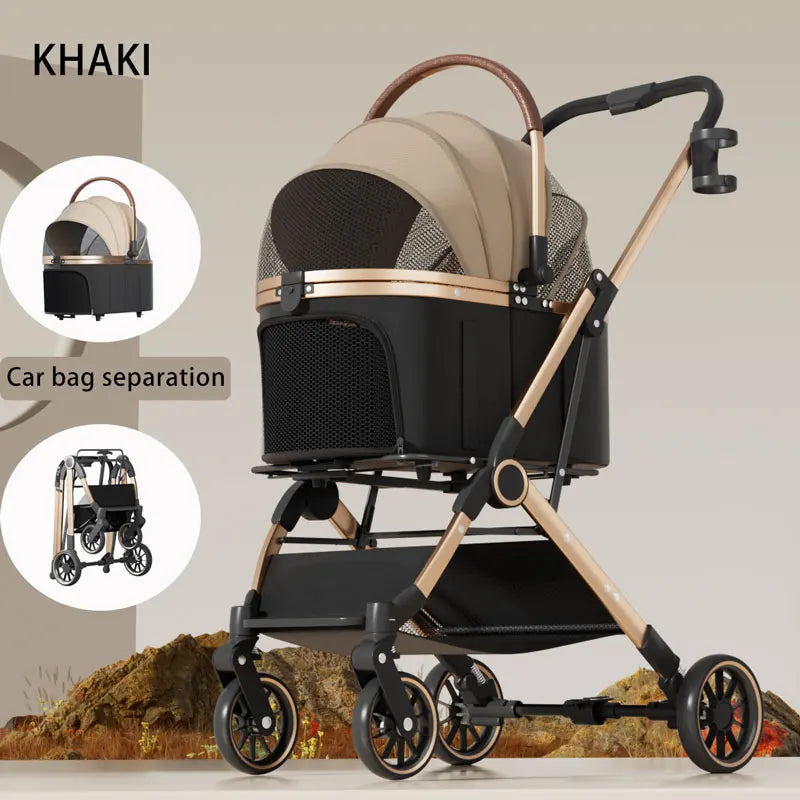2025 Pet Stroller – Lightweight, Foldable & Portable Cart with Detachable Bags for Dogs & Cats