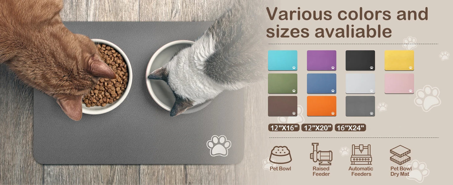 Absorbent Pet Feeding Mat – Quick-Dry Non-Slip Placemat for Dogs & Cats | Easy to Clean