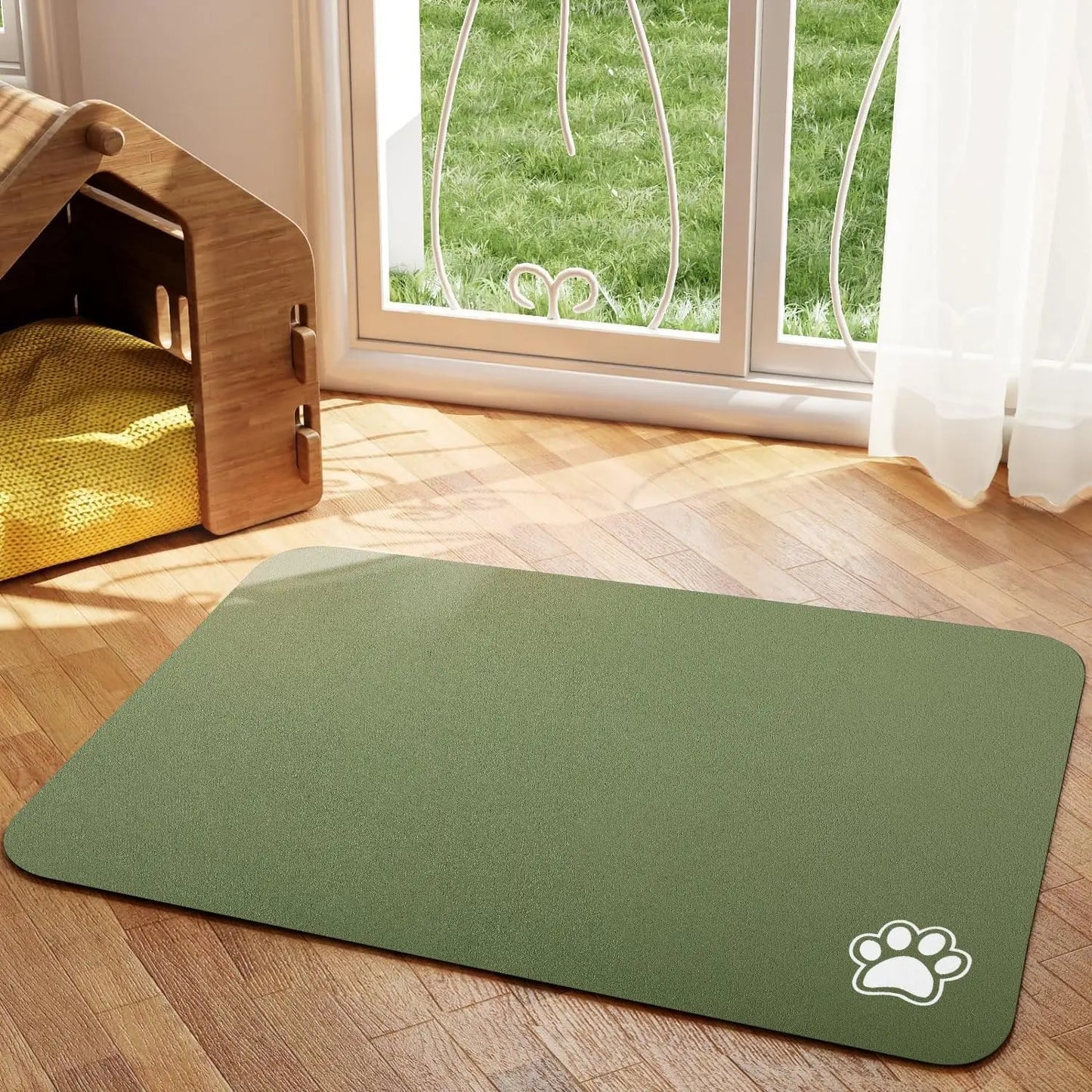 Absorbent Pet Feeding Mat – Quick-Dry Non-Slip Placemat for Dogs & Cats | Easy to Clean