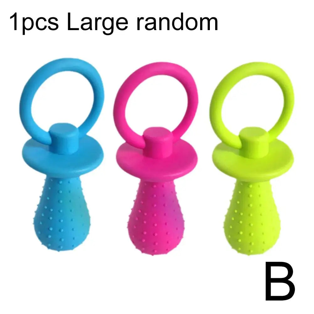 Pet Rubber Pacifier Chew Toy – Interactive Teething & Teeth Cleaning Toy for Dogs & Puppies