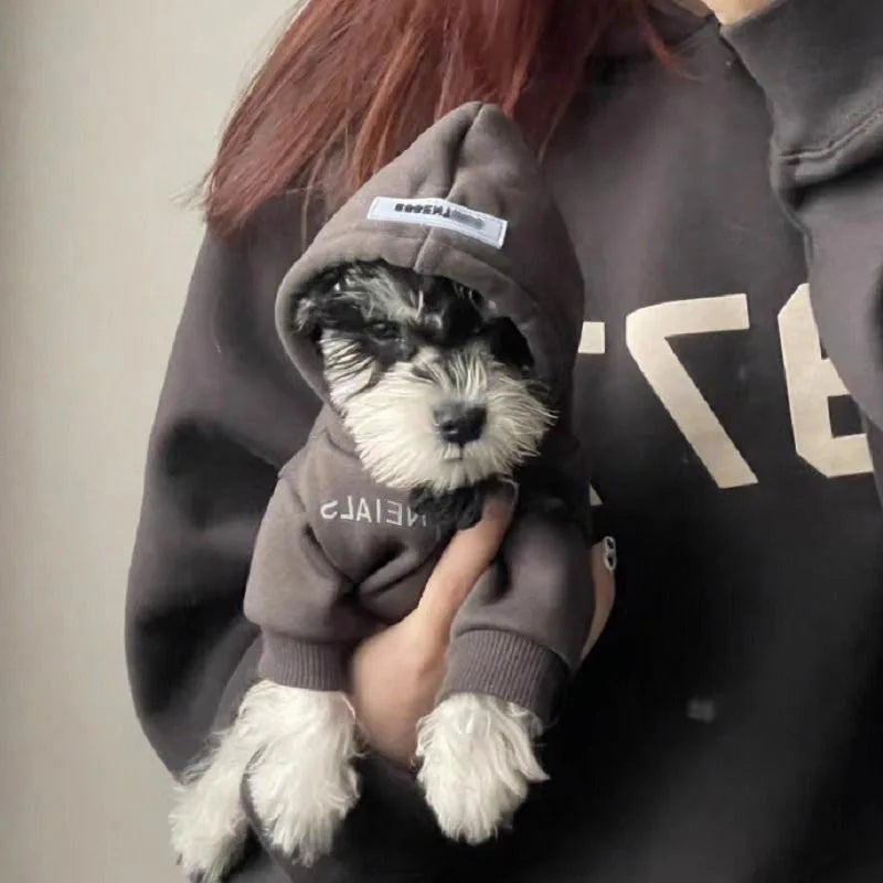 Pet Hoodie for Small Dogs – Warm Wool-Lined Sweatshirt for Autumn & Winter | Teddy, Schnauzer, Yorkshire