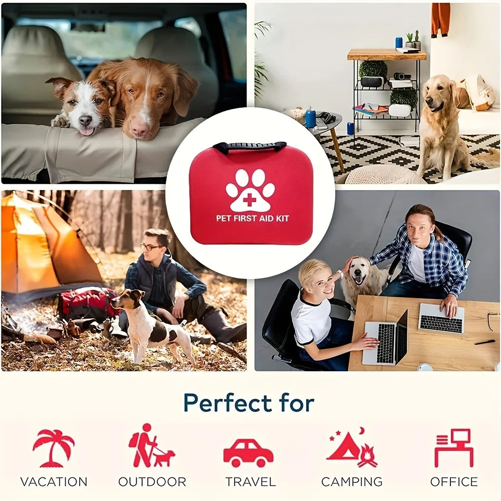 Pet First Aid Kit – Emergency Medical Supplies for Dogs & Cats | Home, Car & Travel Use