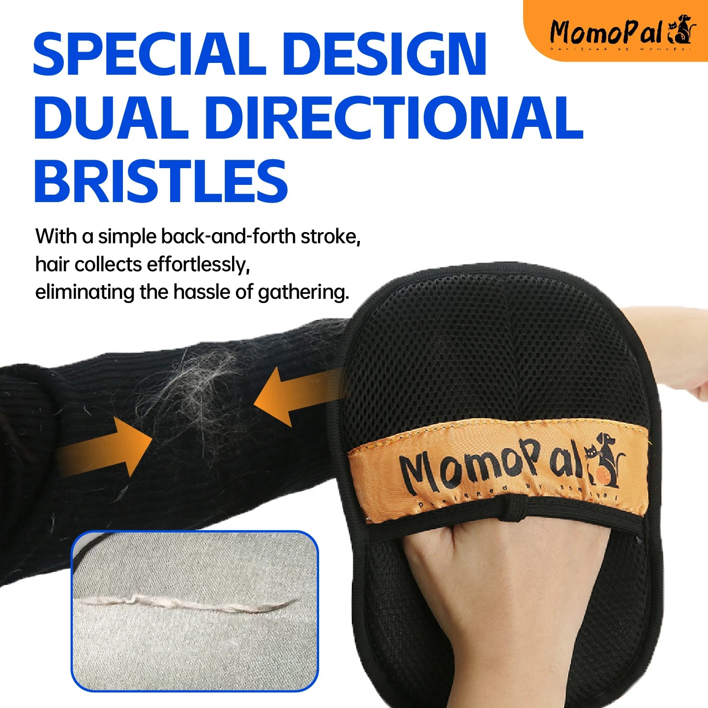 Pet Grooming Gloves – Hair Removal & Massage Brush for Cats & Dogs | Dual-Sided Cleaning Mitt