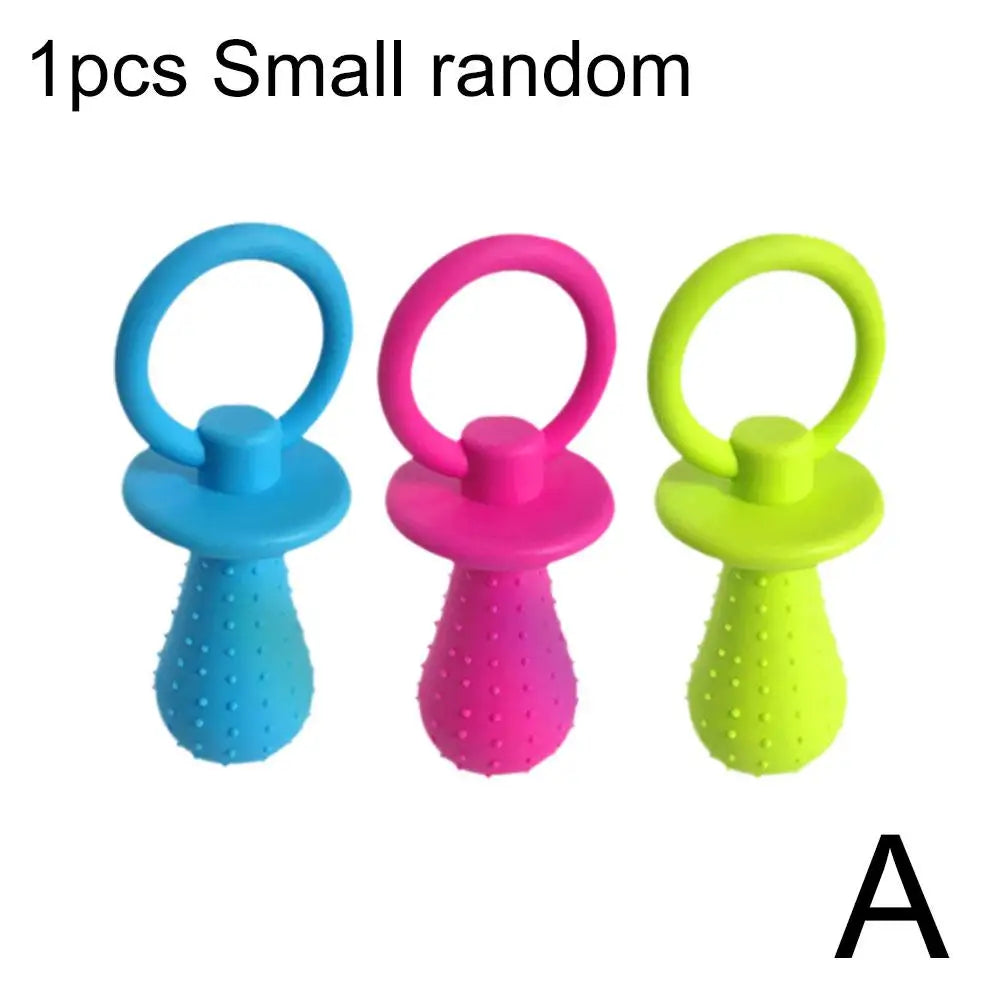 Pet Rubber Pacifier Chew Toy – Interactive Teething & Teeth Cleaning Toy for Dogs & Puppies