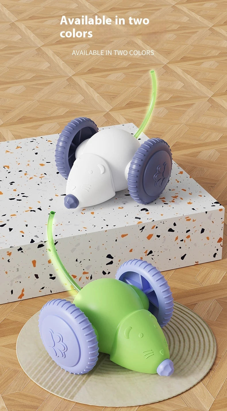 Rechargeable Electric Mouse Car – Interactive Smart Cat Toy with Obstacle Avoidance