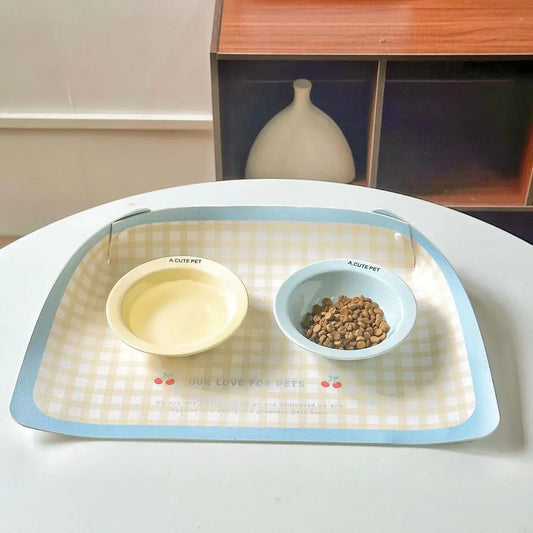 PU Leather Pet Feeding Mat – Waterproof, Oil-Resistant & Anti-Slip Placemat for Dogs & Cats