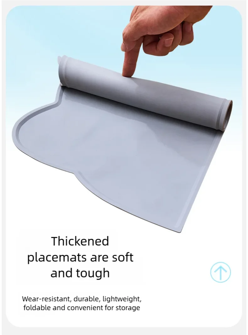 Silicone Pet Feeding Mat – Waterproof & Anti-Slip Food Bowl Placemat for Dogs & Cats