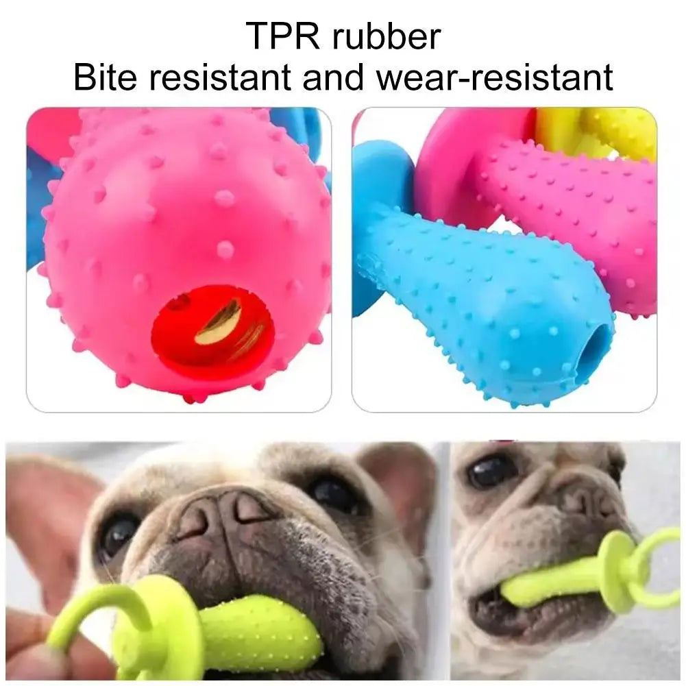 Rubber Bite-Resistant Chew Toy – Teeth Cleaning & Training Ball for Small Dogs & Puppies