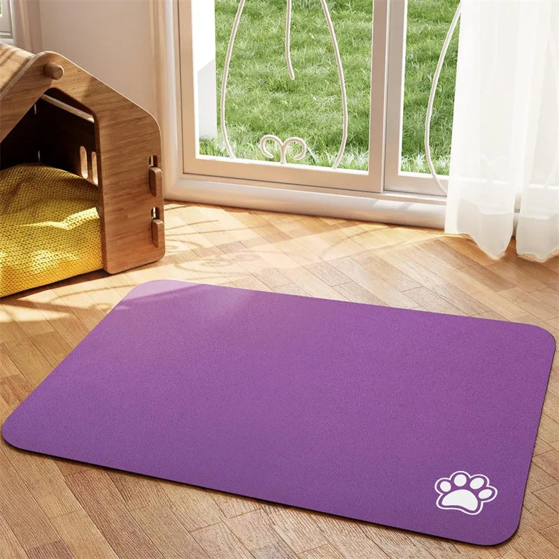 Absorbent Pet Feeding Mat – Quick-Dry Non-Slip Placemat for Dogs & Cats | Easy to Clean