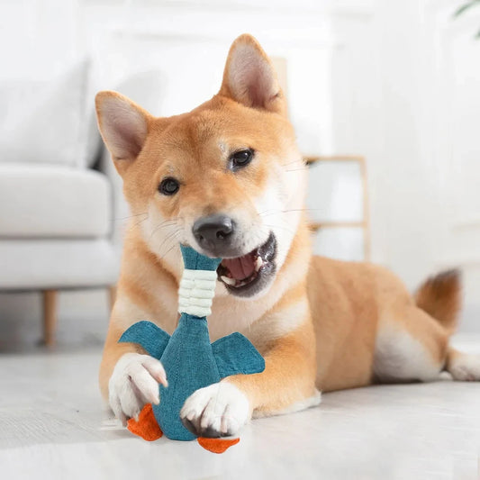 Plush Goose Sound Toy – Bite-Resistant Chew & Teeth Cleaning Toy for Dogs & Cats