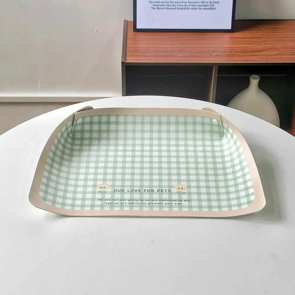 PU Leather Pet Feeding Mat – Waterproof, Oil-Resistant & Anti-Slip Placemat for Dogs & Cats