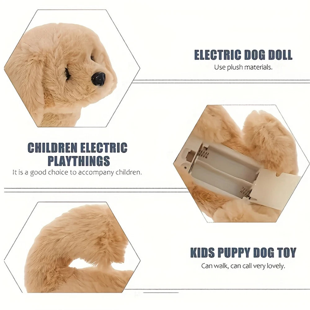 Interactive Plush Puppy – Battery-Operated Walking, Barking & Tail-Wagging Toy