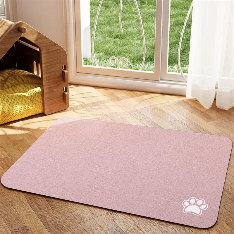 Absorbent Pet Feeding Mat – Quick-Dry Non-Slip Placemat for Dogs & Cats | Easy to Clean