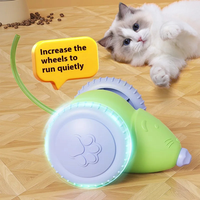 Rechargeable Electric Mouse Car – Interactive Smart Cat Toy with Obstacle Avoidance
