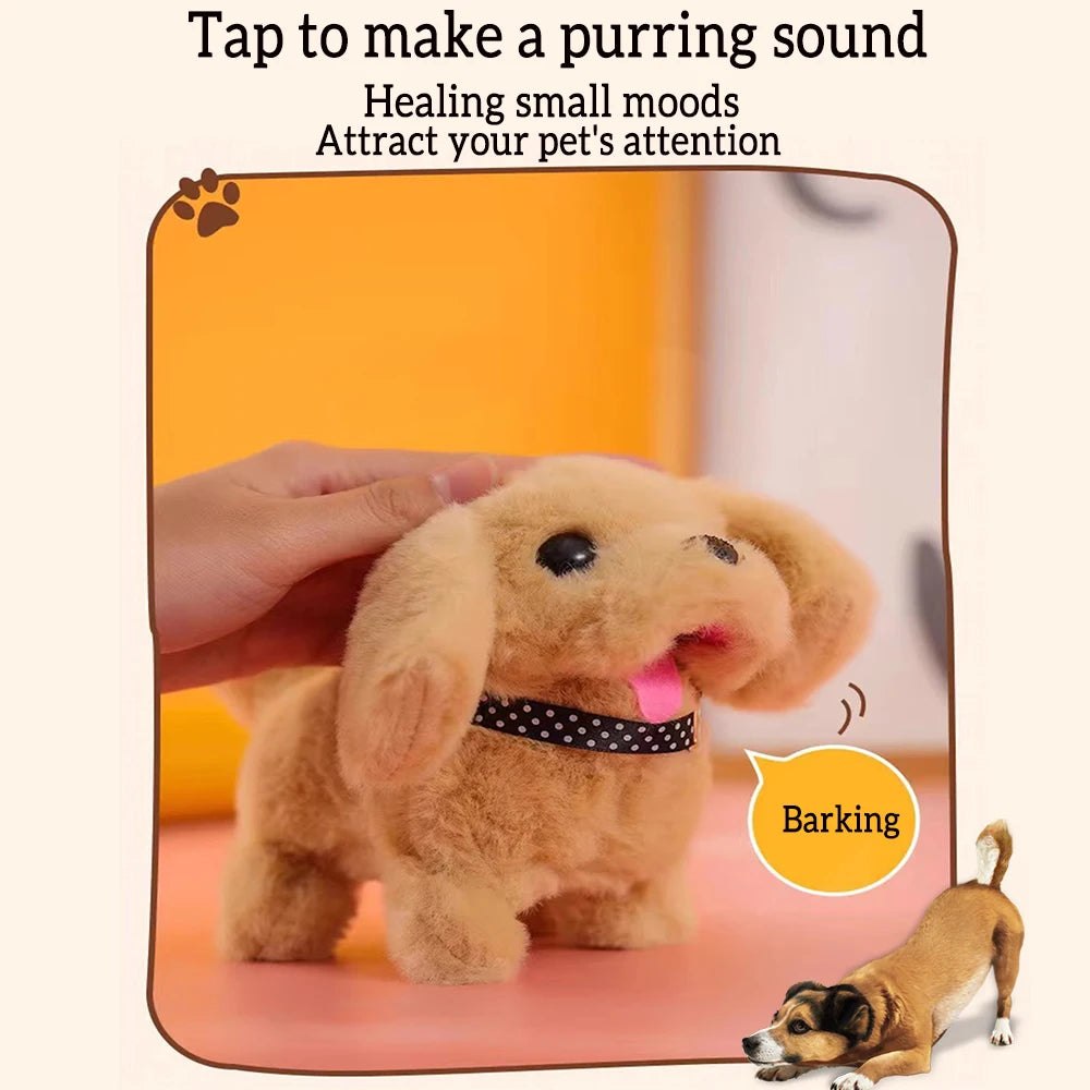 Interactive Plush Puppy – Battery-Operated Walking, Barking & Tail-Wagging Toy