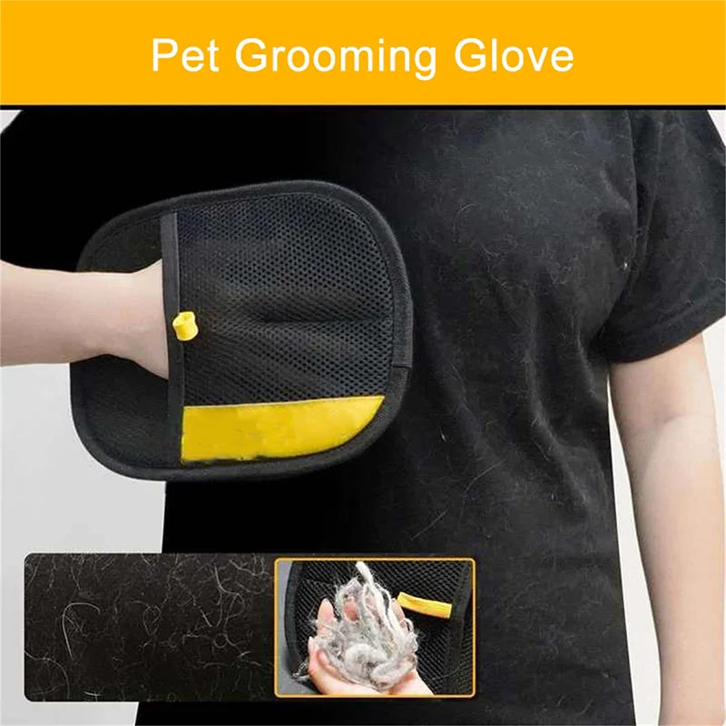 Pet Hair Cleaning Gloves – Double-Sided Multi-Functional Grooming & Shedding Tool