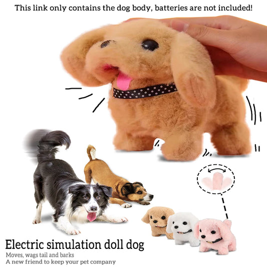 Interactive Plush Puppy – Battery-Operated Walking, Barking & Tail-Wagging Toy