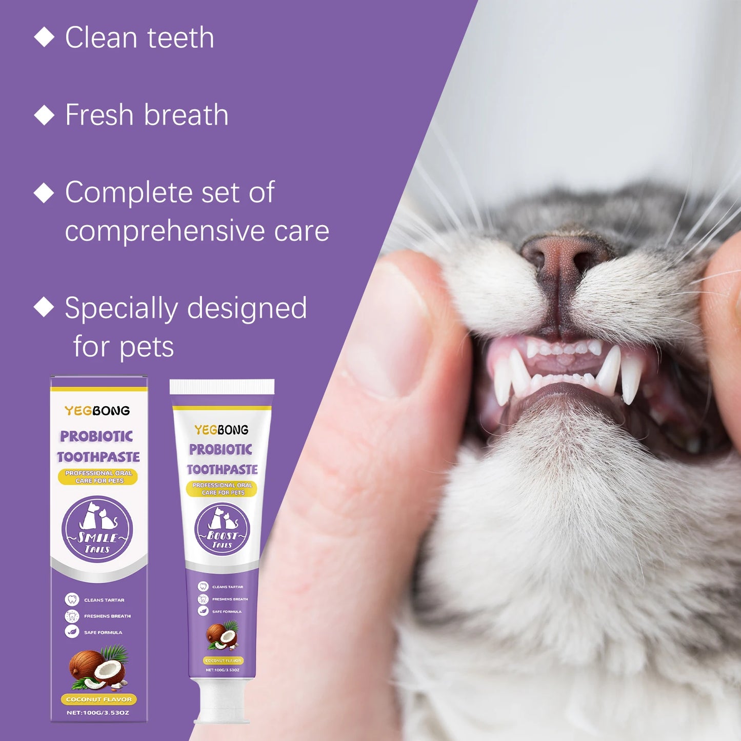 Probiotic Pet Toothpaste – Gentle Oral Care for Dogs & Cats | Plaque Removal & Fresh Breath