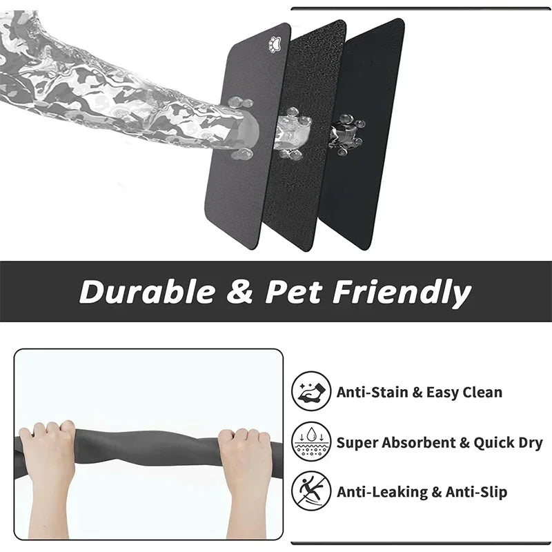 Absorbent Pet Feeding Mat – Quick-Dry Non-Slip Placemat for Dogs & Cats | Easy to Clean
