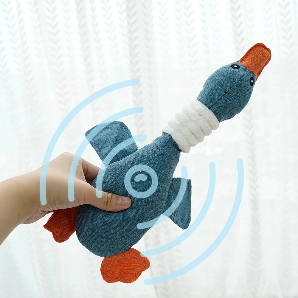 Plush Goose Sound Toy – Bite-Resistant Chew & Teeth Cleaning Toy for Dogs & Cats