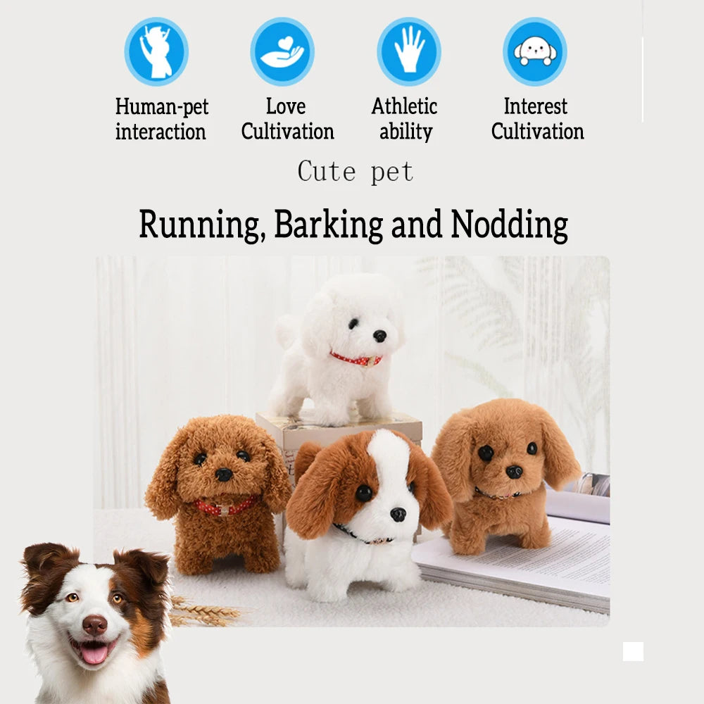 Interactive Plush Puppy – Battery-Operated Walking, Barking & Tail-Wagging Toy