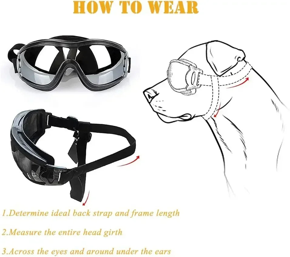 Adjustable Pet Dog Goggles – UV Protection Sunglasses for Outdoor Safety & Style