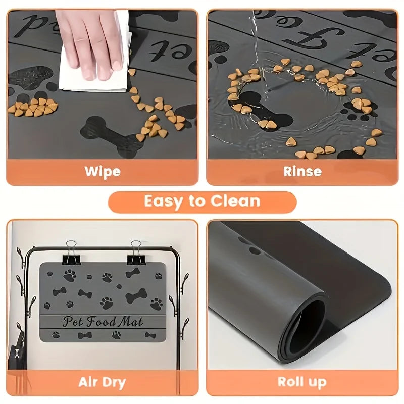 Absorbent Pet Feeding Mat – Quick-Dry Food & Water Bowl Mat with Waterproof Rubber Base